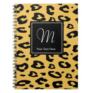 Leopard-Druckheft   Monogramm Notizblock
