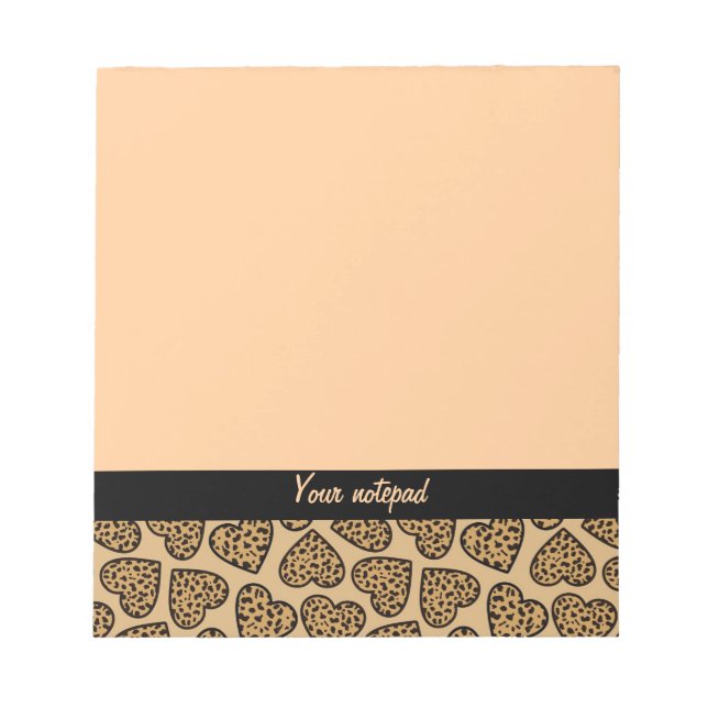 Leopard Druckherzen Notepad Notizblock (Vorderseite)