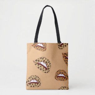 Leopard Drucklippen nahtlos Muster, Geparden Lippe