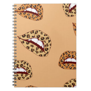 Leopard Drucklippen nahtlos Muster, Geparden Lippe Notizblock