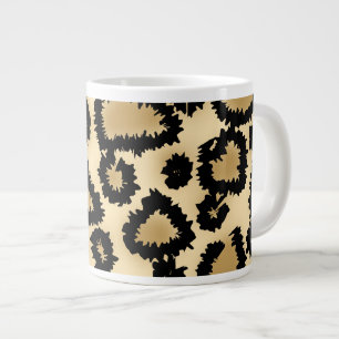 Leopard-Druckmuster, braun und schwarz. Jumbo-Tasse