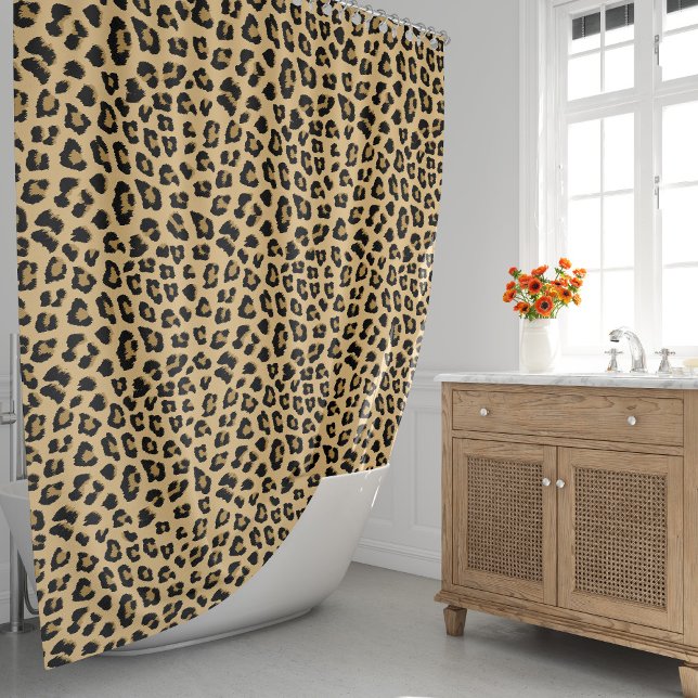 Leopard-Druckmuster Duschvorhang (Cute Leopard Print Pattern Shower Curtain by Looly Elzayat
)