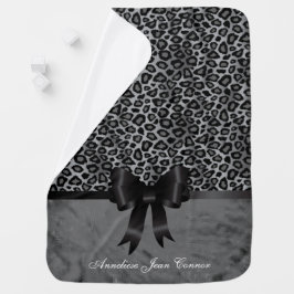 Leopard-Druckmuster| Grau Babydecke