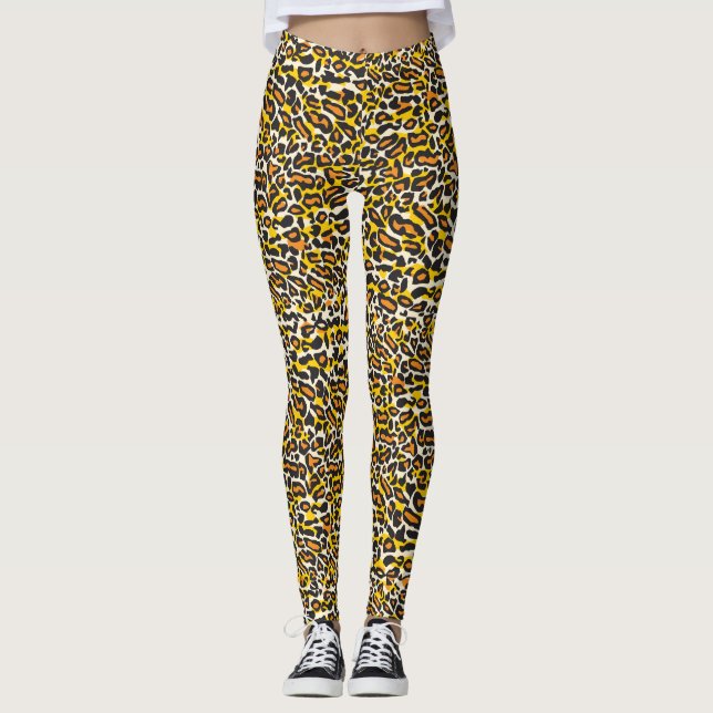 Leopard-Druckmuster Leggings (Vorderseite)