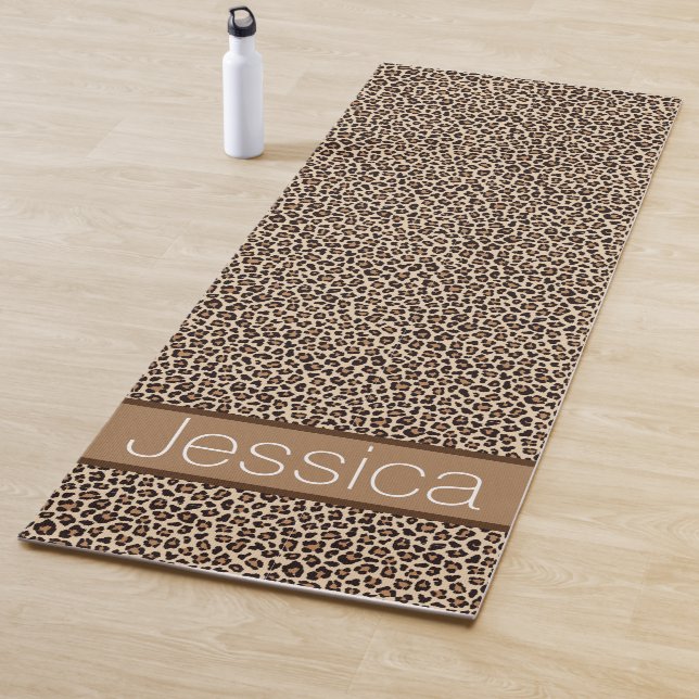 Leopard Druckmuster Personalisiert Yogamatte (Beispiel)