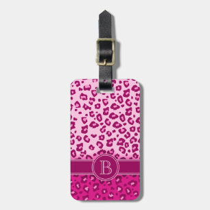 Leopard druckpink, monogramm Gepäckanhänger