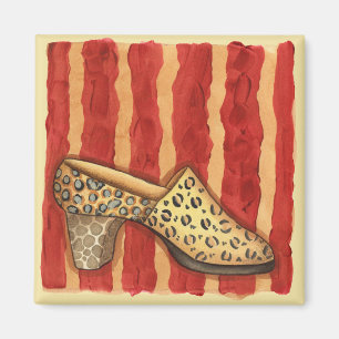Leopard-Druckschuh Magnet