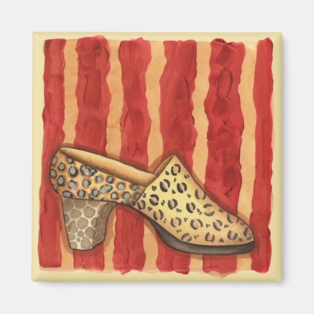 Leopard-Druckschuh Magnet (Vorne)