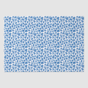 Leopard druckt blau und weiß seidenpapier