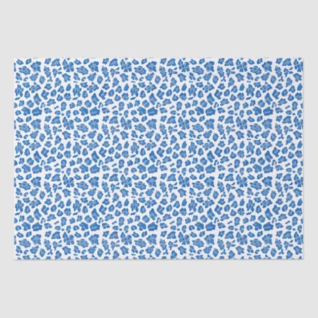 Leopard druckt blau und weiß seidenpapier (Vorderseite)