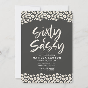 Leopard druckt sechzig und sassy 60. Geburtstagspa Ankündigung