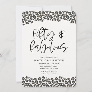 Leopard druckt sechzig und schicke 50. Geburtstags Ankündigung