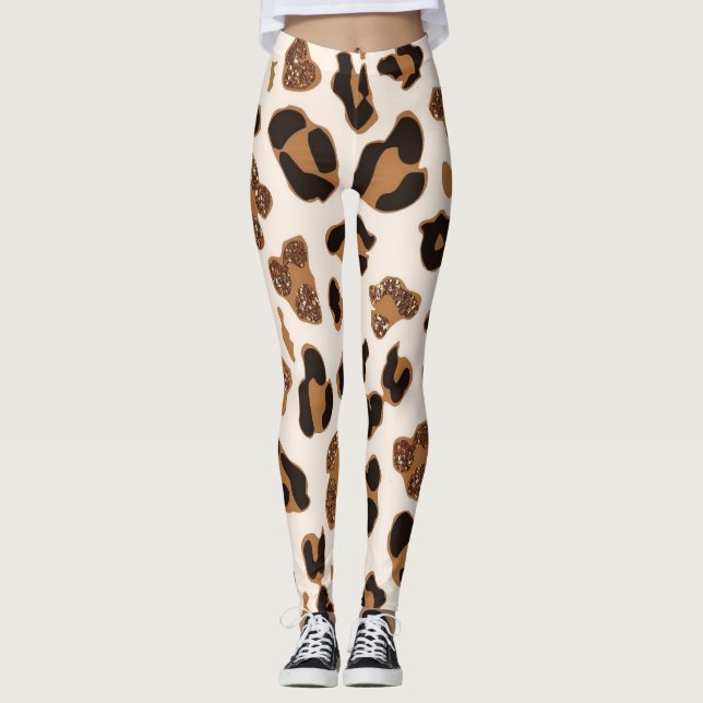 Leopard druckt Yogahose Leggings (Vorderseite)