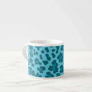 Leopard Drucktöne von Blau Espressotasse