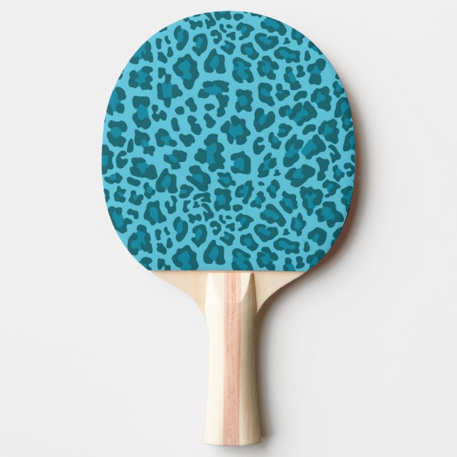 Leopard Drucktöne von Blau Tischtennis Schläger (Vorderseite)