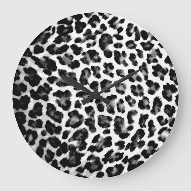 Leopard Druckuhr Große Wanduhr (Vorderseite)