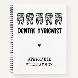 Leopard-Druckzähne für Dentalhygiene Notizbuch
