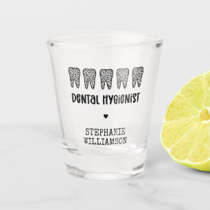 Leopard-Druckzähne für Dentalhygiene Schnapsglas