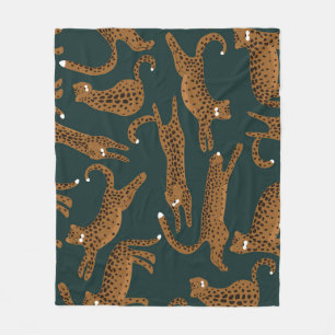 Leopard Dschungel: Tierprint Vintage. Fleecedecke