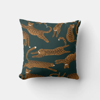 Leopard-Dschungel: Tierprint Vintage. Kissen