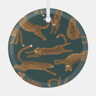 Leopard-Dschungel: Tierprint Vintage. Ornament Aus Glas