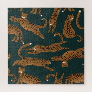Leopard Dschungel: Tierprint Vintage. Puzzle
