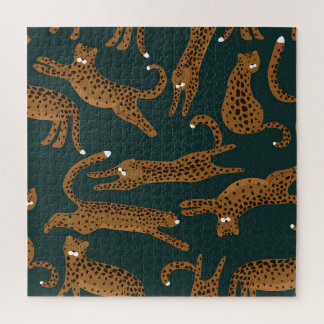 Leopard Dschungel: Tierprint Vintage. Puzzle