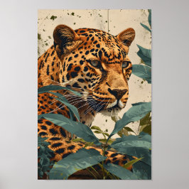 Leopard-Dschungel: Vintag Poster