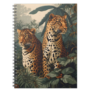 Leopard Dschungel: Vintage Postkarte Notizblock