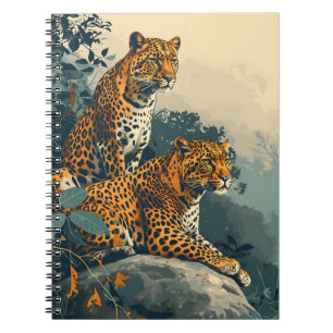 Leopard Dschungel: Vintage Postkarte Notizblock