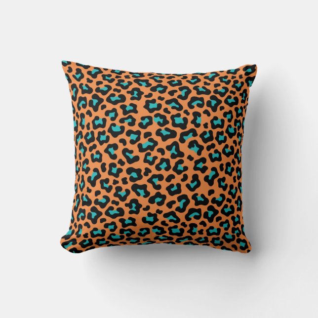 Leopard (dunkelorange Farbe) Kissen (Vorderseite)