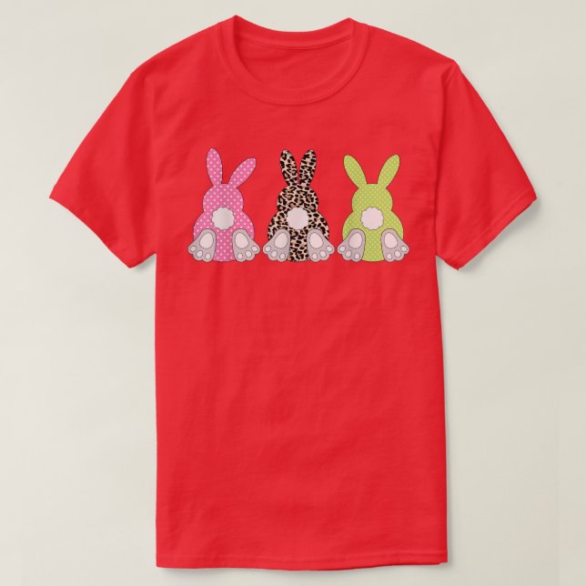 Leopard Easter Bunny Rabbit Trio Cute Easter Day  T-Shirt (Design vorne)