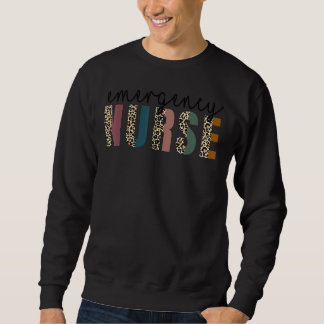 Leopard Emergency Nurse Er Trauma & Emergency Depe Sweatshirt