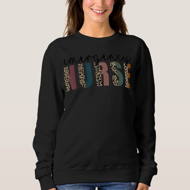 Leopard Emergency Nurse Er Trauma & Emergency Depe Sweatshirt (Vorderseite)