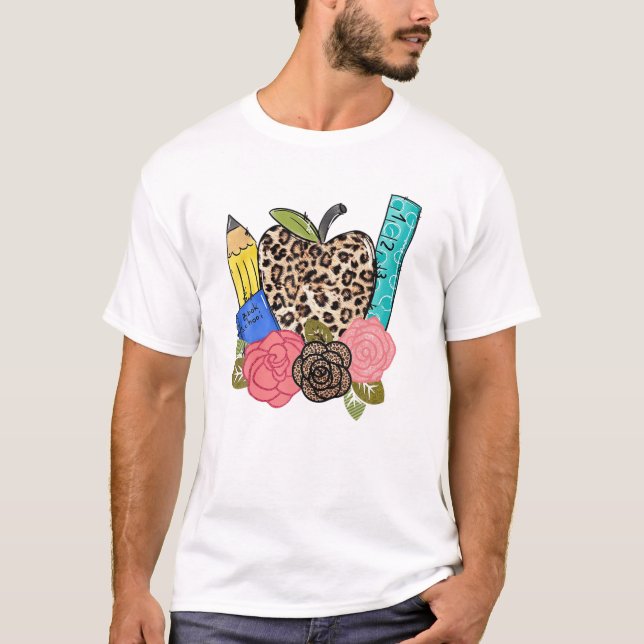 Leopard erster Schultag lustig T-Shirt (Vorderseite)