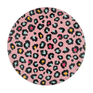Leopard Exotisch: Farbige nahtlose Freude. Schneidebrett