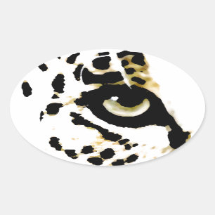 Leopard Eye Ovaler Aufkleber