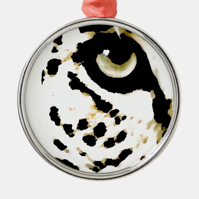 Leopard Eye Silbernes Ornament (Vorne)