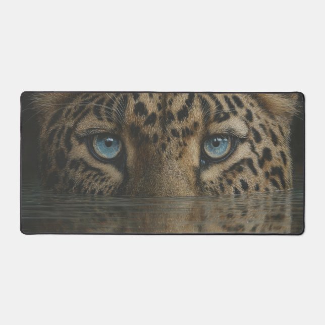 Leopard Eyes Above Water Artwork Desk Mat Schreibtischunterlage (Vorderseite)
