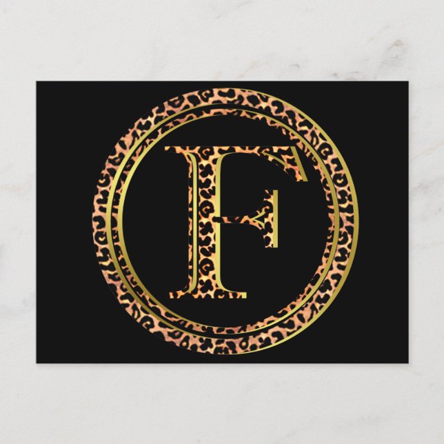 Leopard F Postkarte (Vorderseite)