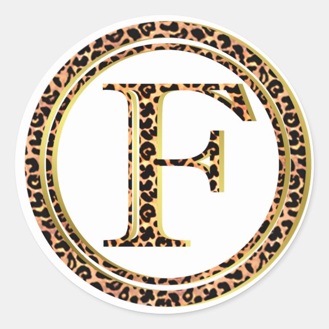 Leopard F Runder Aufkleber (Vorderseite)