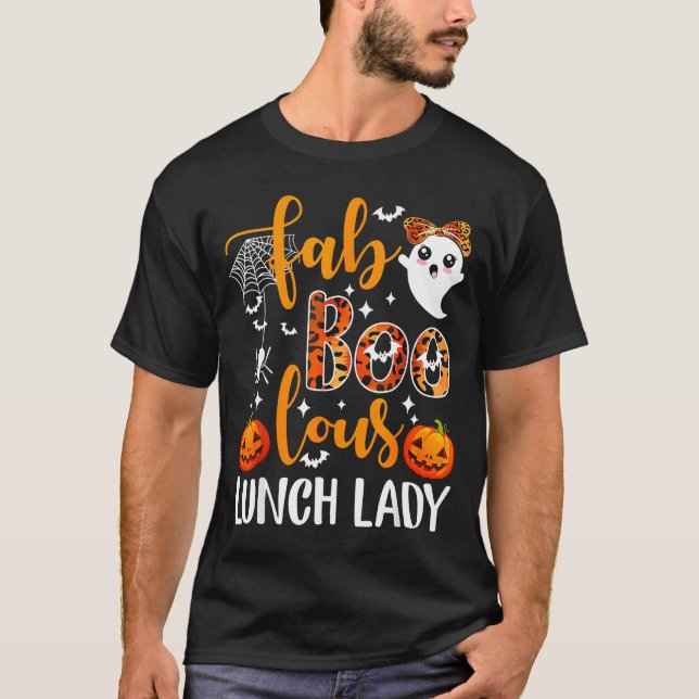 Leopard Fab Boo Lous Lunch Lady Matching Group Tee (Vorderseite)