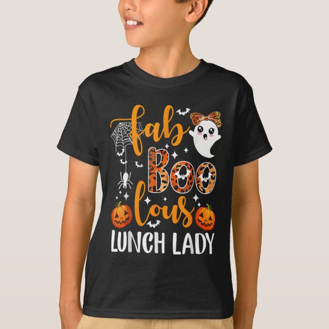 Leopard Fab Boo Lous Lunch Lady Matching Group Tee (Vorderseite)