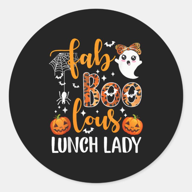 Leopard Fab Boo Lous Lunch Lady Matching Group Tee Runder Aufkleber (Vorderseite)
