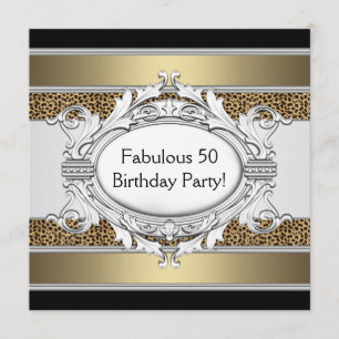 Leopard Fabulous 50. Geburtstagsfeier der Frau Einladung