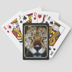 Leopard Face Fraktal Art Playing Cards Spielkarten