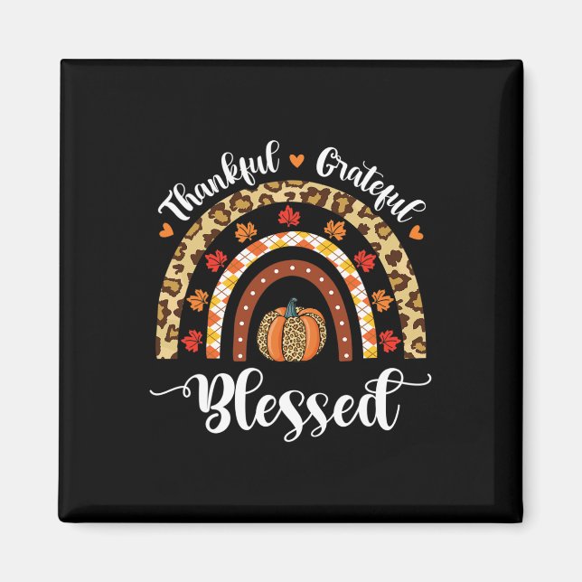 Leopard Fall Regenbogen Dankbarkeit Grateful Grate Magnet (Vorne)