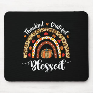 Leopard Fall Regenbogen Dankbarkeit Grateful Grate Mousepad