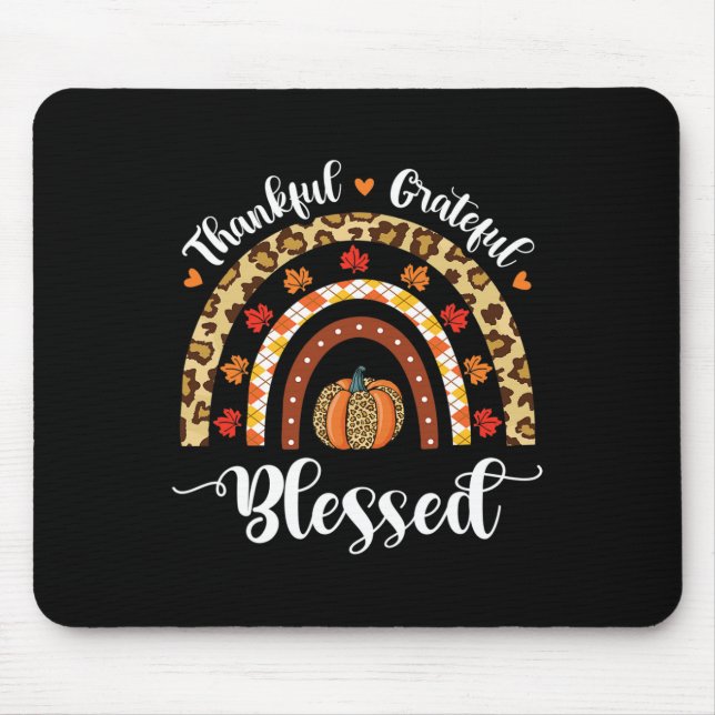 Leopard Fall Regenbogen Dankbarkeit Grateful Grate Mousepad (Vorne)