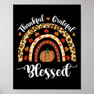 Leopard Fall Regenbogen Dankbarkeit Grateful Grate Poster